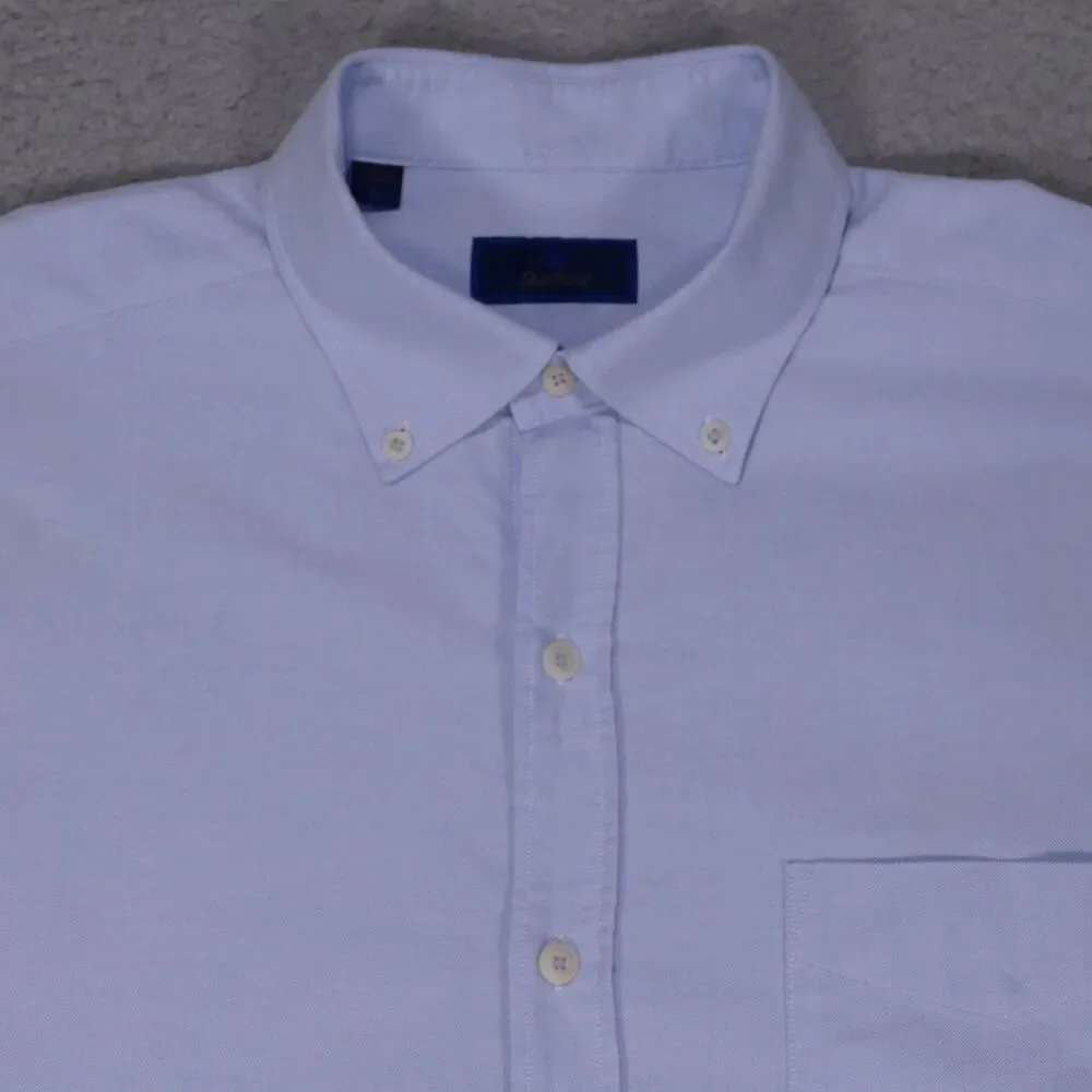 David Donahue Shirt Mens Large Blue Oxford Button Down Long Sleeve